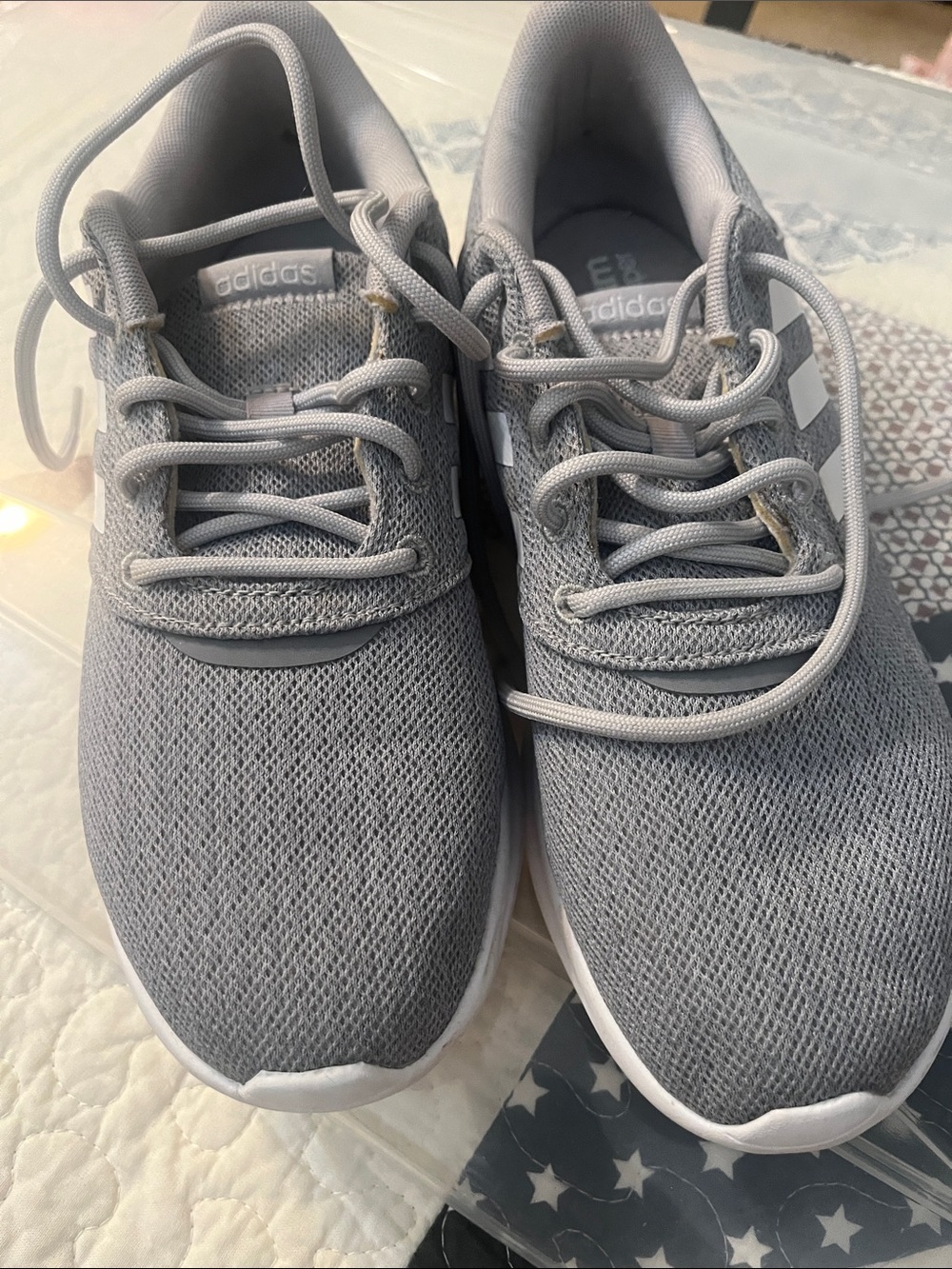 adidas Women’s Gray Mesh Athletic Sneakers